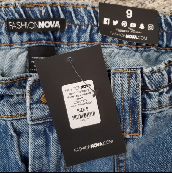 NWT 90s Wide Leg Utility Cargo Jeans - Picture 10 of 12